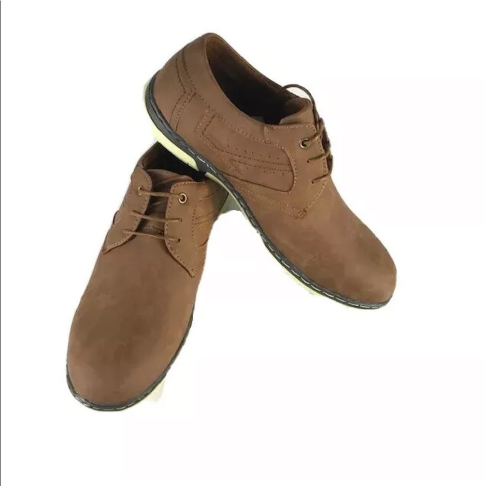 SCANS Men's Tan Casual Shoes Tan & Gray Stitching Rubber Soles Sizes 8 - 13